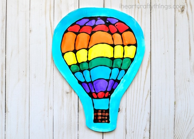 black glue hot air balloon craft 5