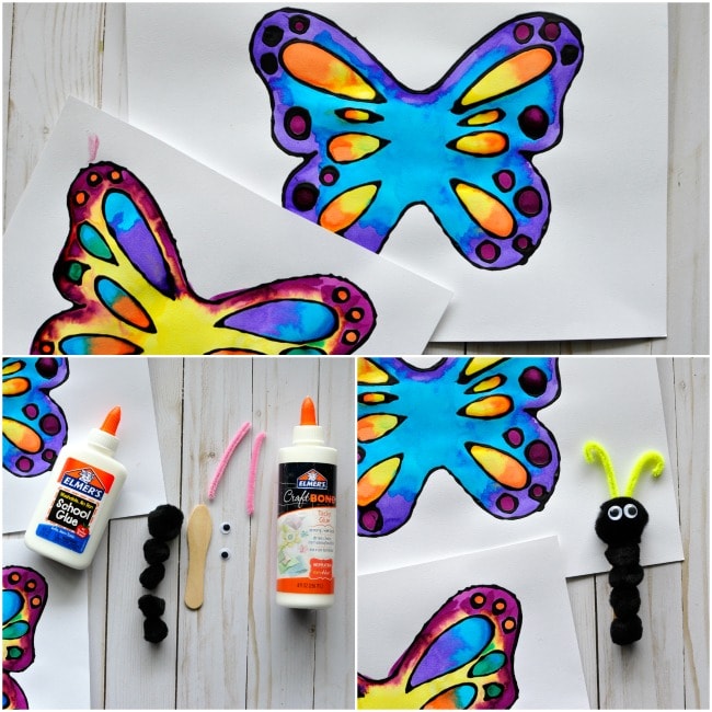 Easy (and FUN!) Art for Kids: Black Glue Butterflies 