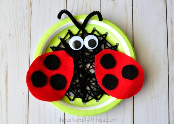 paper plate insect sewing craft