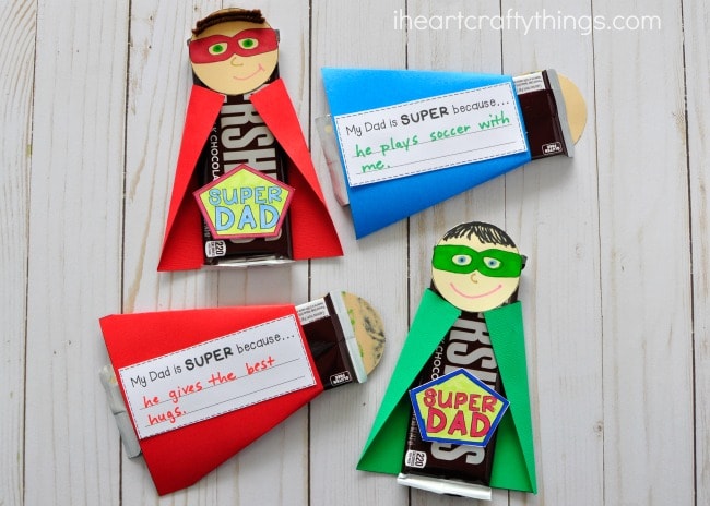 Father's Day activities idea - superhero chocolate craft