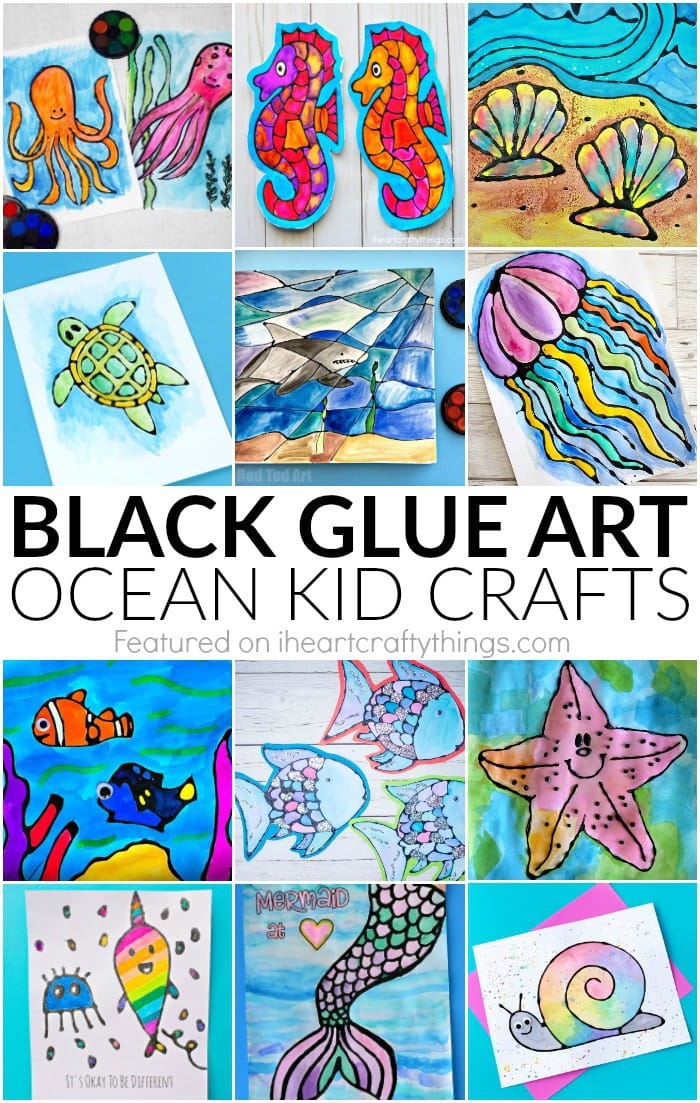 Turtle Black Glue Resist Art - Easy Peasy and Fun