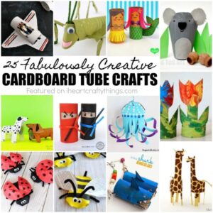 25 creative cardboard tube crafts for kids, fun cardboard roll crafts, TP roll crafts for kids, fun kids crafts with recyclables.