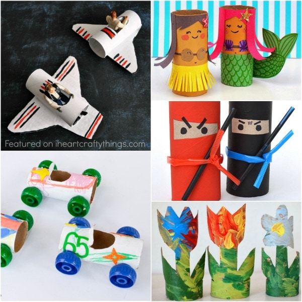 Cardboard Tube Crafts: a collection of 55+ cardboard tube crafts