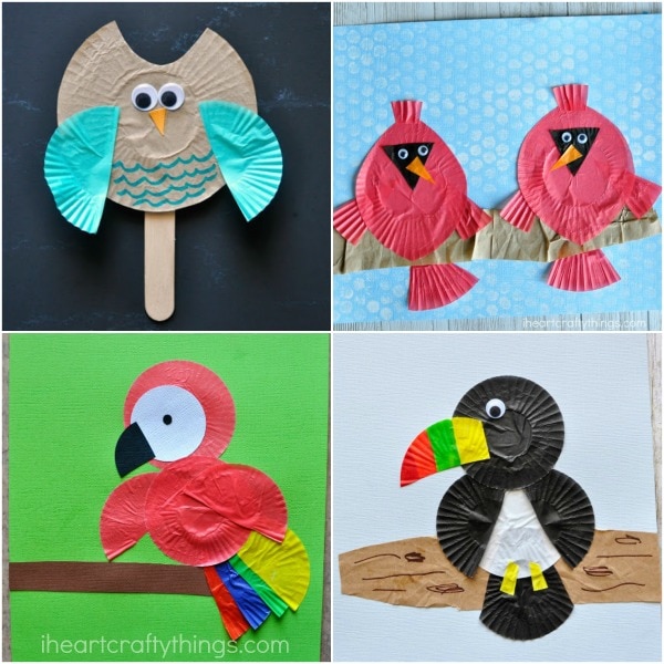 cupcake liner bird crafts 2