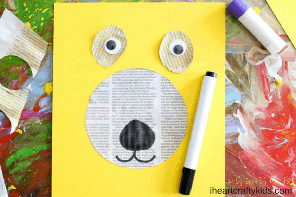 Lion newspaper craft, with only recycled materials! - Ocean Child Crafts