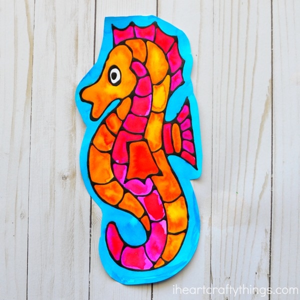 seahorse black glue craft 4