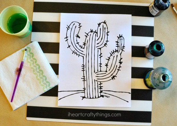 black glue cactus craft 4