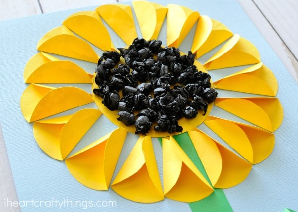 folded paper sunflower craft 2