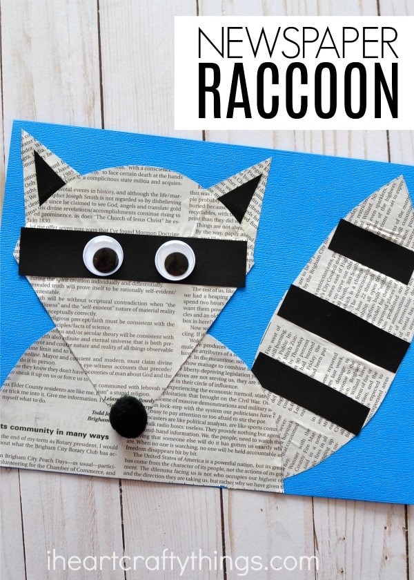 newspaper raccoon craft 3