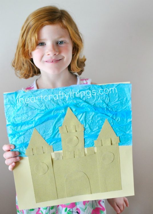 Sand Paper Sand Castle Craft - I Heart Crafty Things