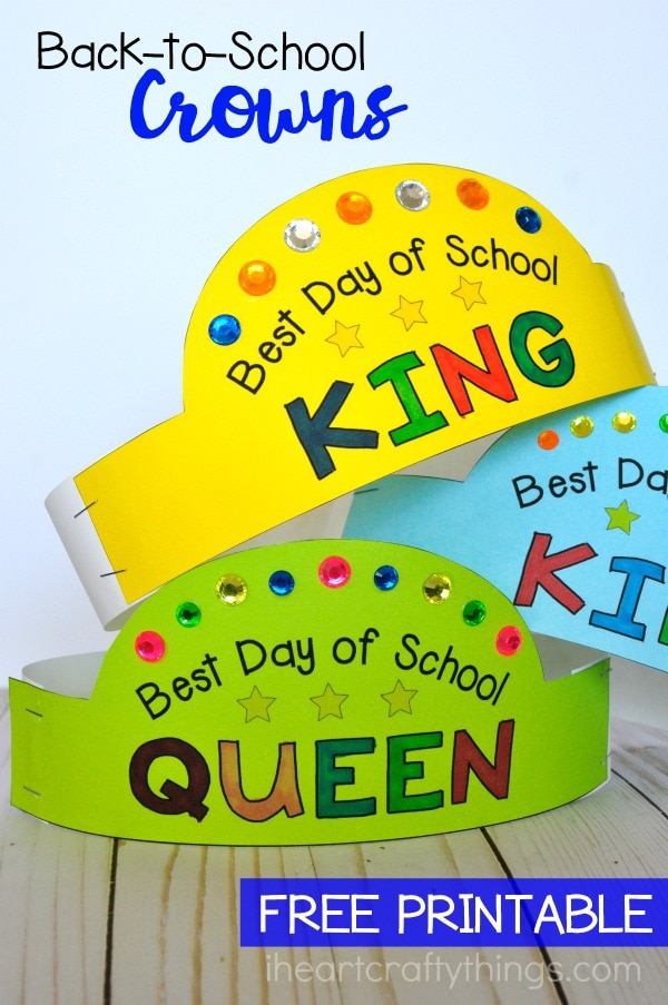 Use these printable back-to-school crowns and Best Day List to have a great first day of school. Fun back-to-school activities for kids.