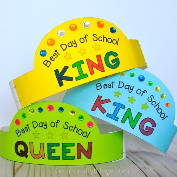 Use these printable back-to-school crowns and Best Day List to have a great first day of school. Fun back-to-school activities for kids.