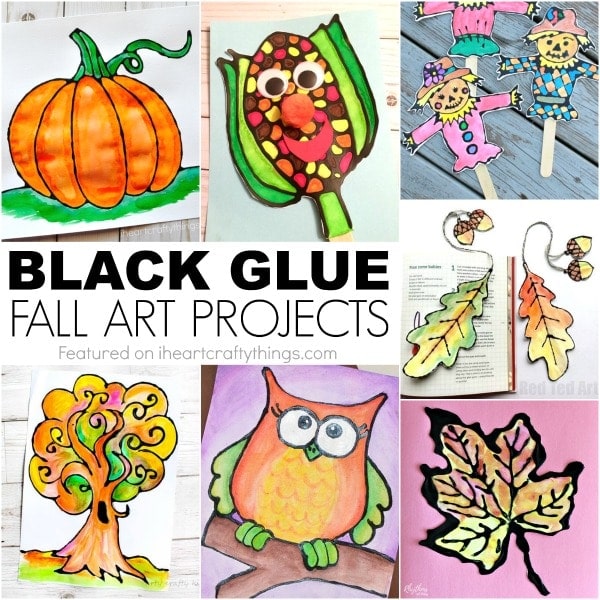 Gorgeous Black Glue Fall Art Projects - I Heart Crafty Things