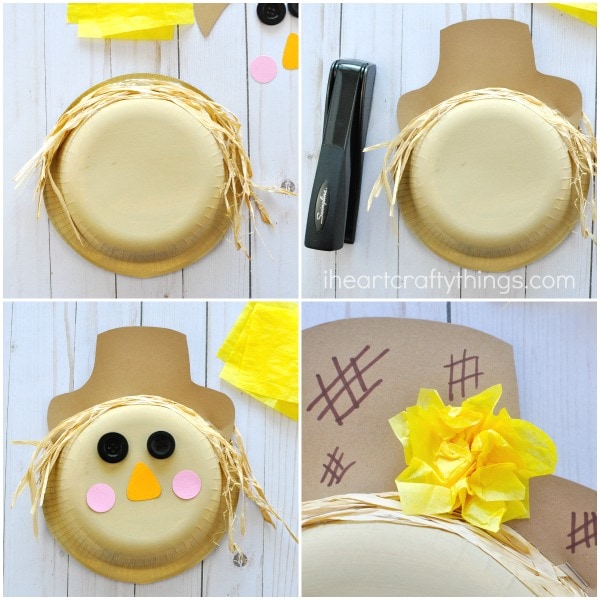 paper bowl scarecrow craft 3