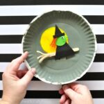 This playful paper plate Halloween craft makes an awesome Halloween kids craft, Halloween witch craft and paper plate crafts for kids.