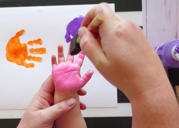 Making store baby handprints