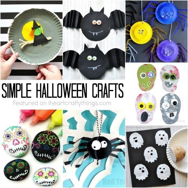 Simple Halloween crafts for kids. Great for Halloween parties, Halloween arts and crafts, Halloween kid crafts and easy Halloween crafts.