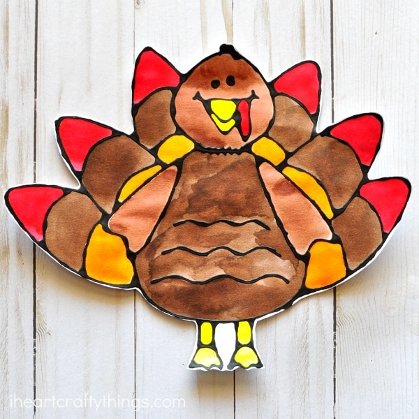 black glue turkey art project 6