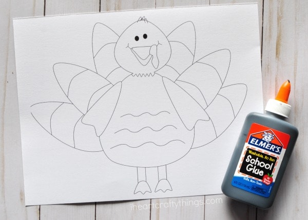 black glue turkey art project 7