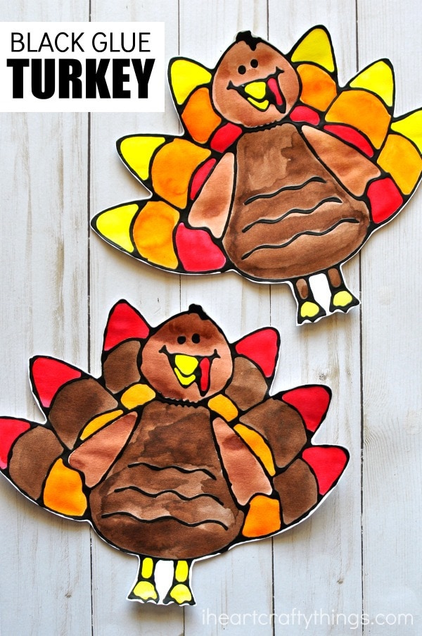 black glue turkey craft pin