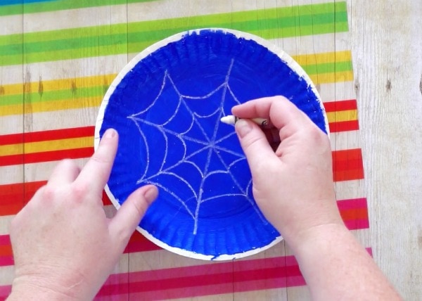 paper plate spider web craft 5