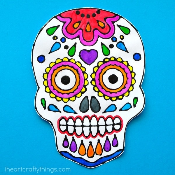 blank sugar skull template