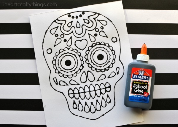 sugar skull black glue art 8