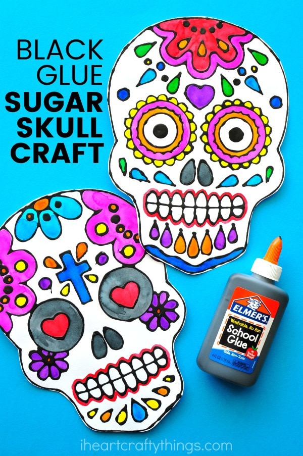 sugar skull black glue art