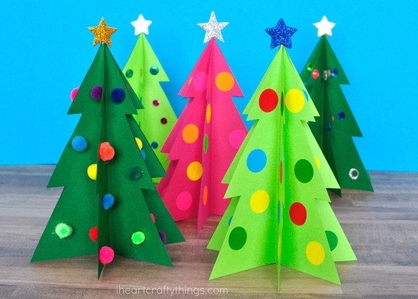 Download Colorful 3d Christmas Tree Craft PSD Mockup Templates