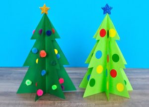 Colorful 3D Christmas Tree Craft - I Heart Crafty Things