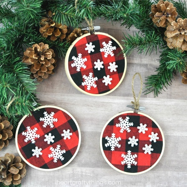 buffalo plaid christmas ornaments 3