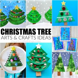 Creative Christmas Tree arts and crafts ideas for kids to make. Fun Christmas crafts, Christmas tree crafts for kids and Christmas arts and crafts ideas.