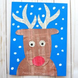 Super Cute Newspaper Reindeer Craft - I Heart Crafty Things