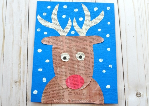 newspaper reindeer craft 4