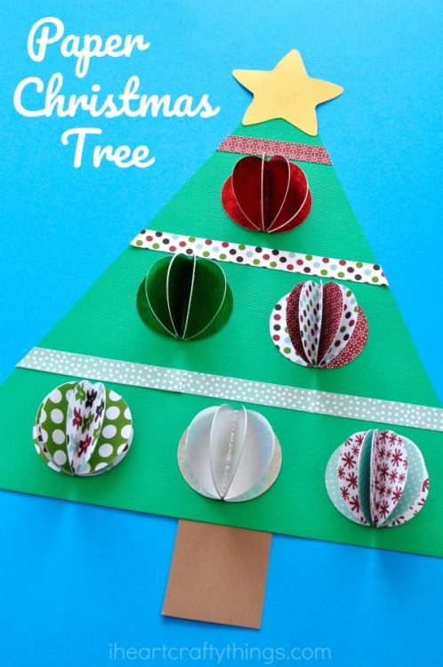 3D Paper Christmas Tree Craft - I Heart Crafty Things