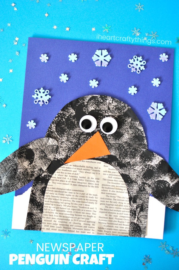 newspaper penguin craft