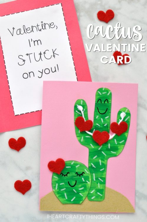 DIY Cactus Valentine Card For Kids - I Heart Crafty Things