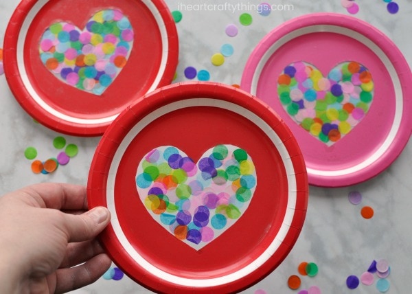 Easy Heart Craft Suncatcher With No Contact Paper