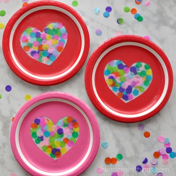 Simple Valentines Heart Tissue Paper Suncatcher using Contact Paper -  Active Littles