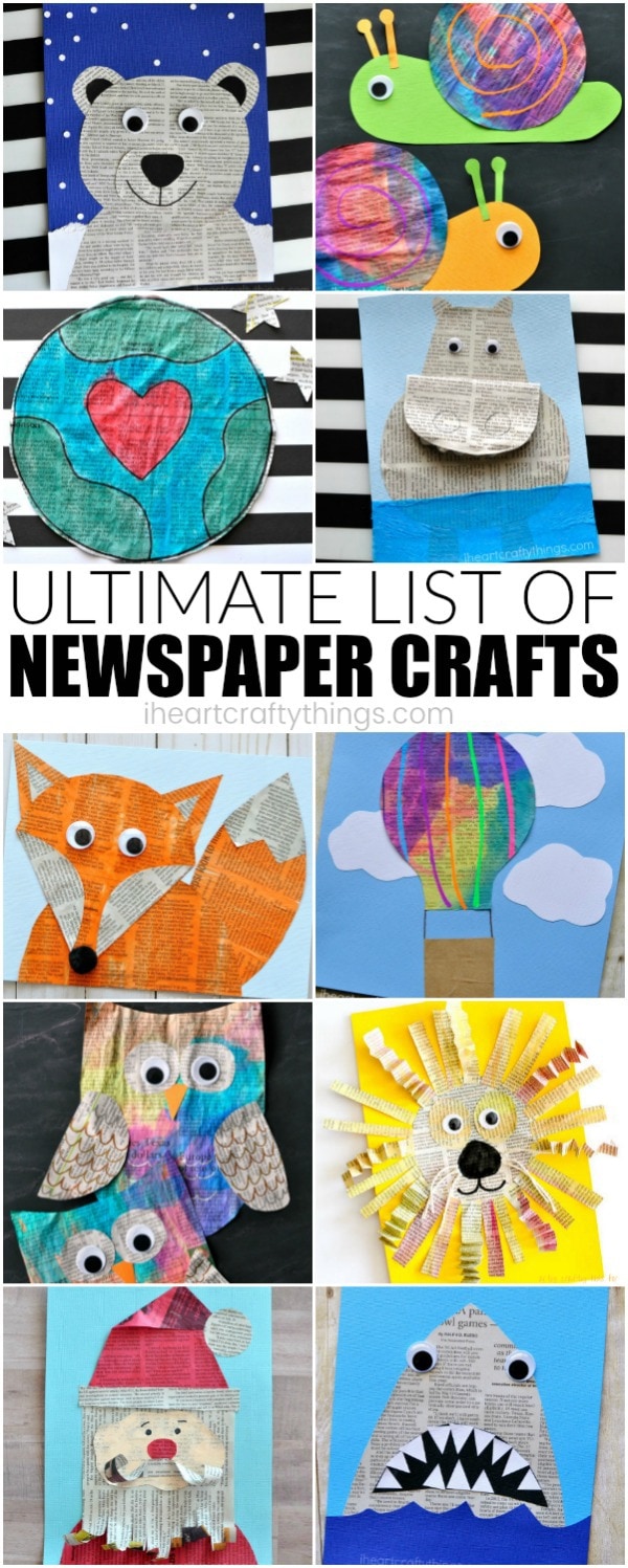 ultimate list newspaper craft ideas