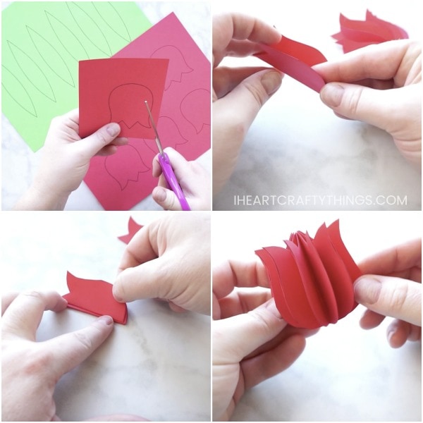 How to make easy construction paper tulips  Construction paper crafts, Construction  paper flowers, Easy crafts for kids