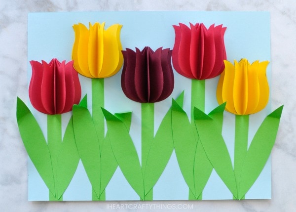 Tulips Flower Papercraft Embellishments Scrapbooking Floral Card Craft Supplies 