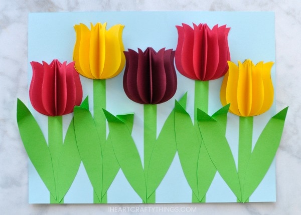 3d paper tulip crafts 3