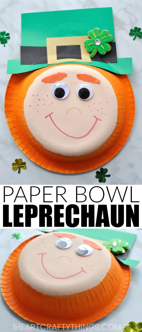 paper bowl leprechaun craft