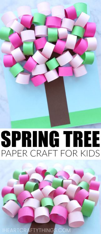 How To Make A 3D Spring Paper Tree Craft - I Heart Crafty Things