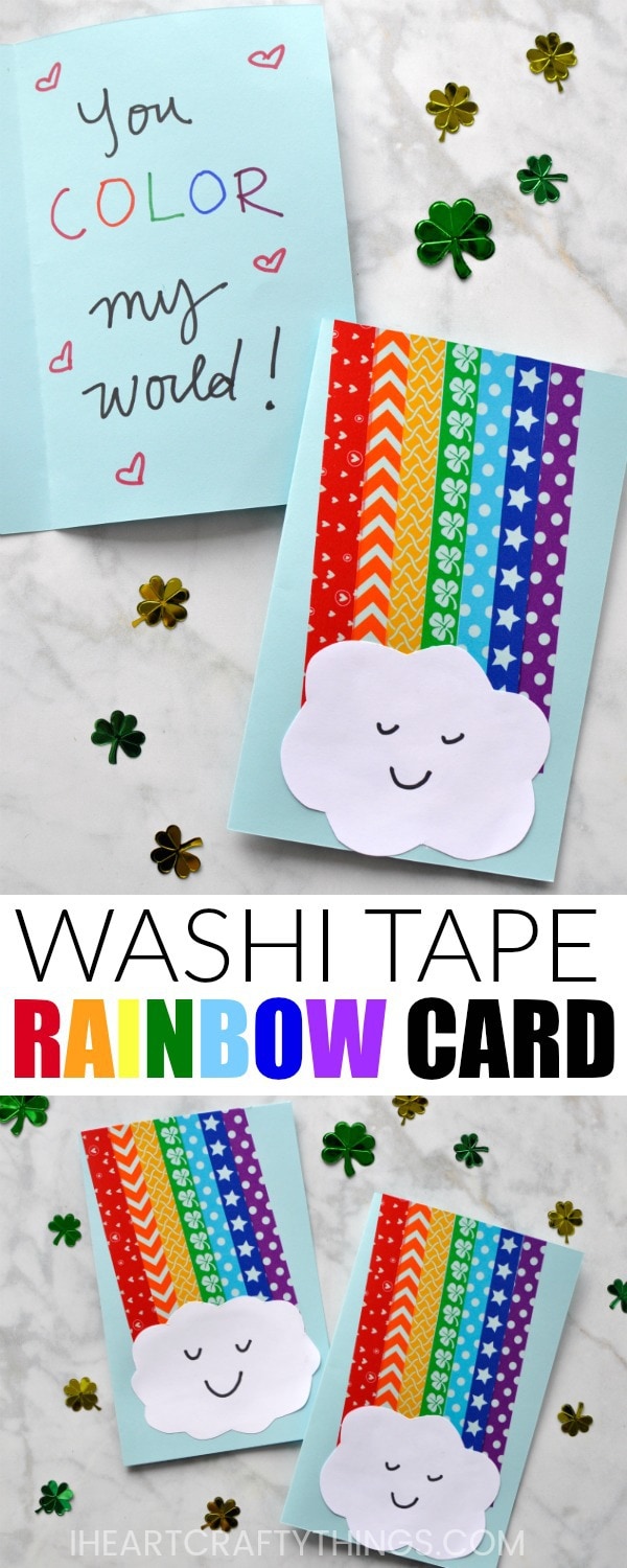 washi tape rainbow card 3