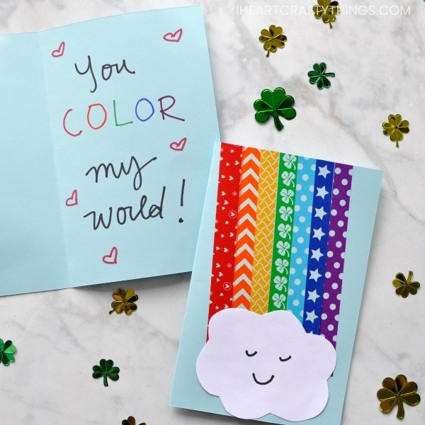 washi tape rainbow card