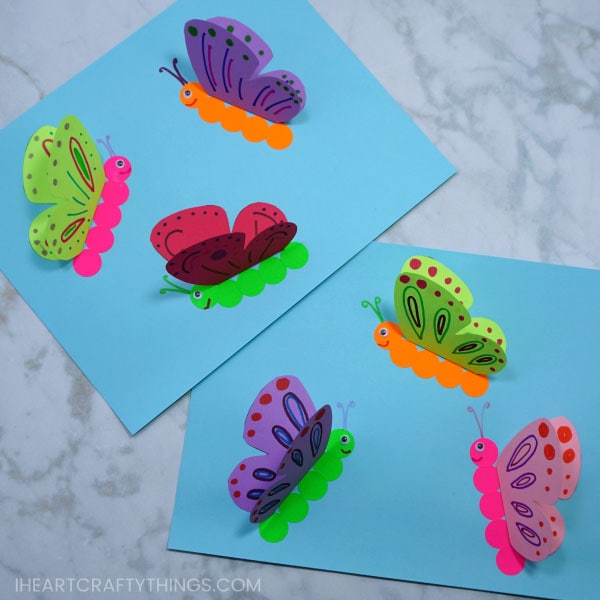 How To Make A 3D Paper Butterfly Craft - I Heart Crafty Things