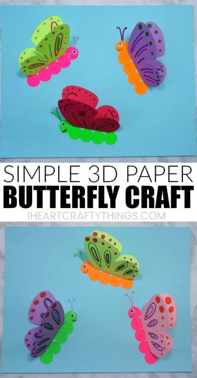 How To Make A 3D Paper Butterfly Craft - I Heart Crafty Things