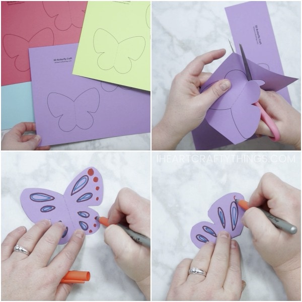 How to make a 3d paper butterfly + free printable butterfly